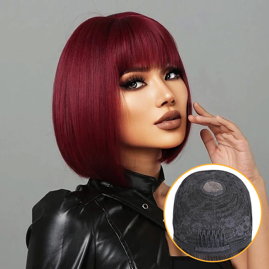 Black Blonde Bob Wig With Bangs Wholesale