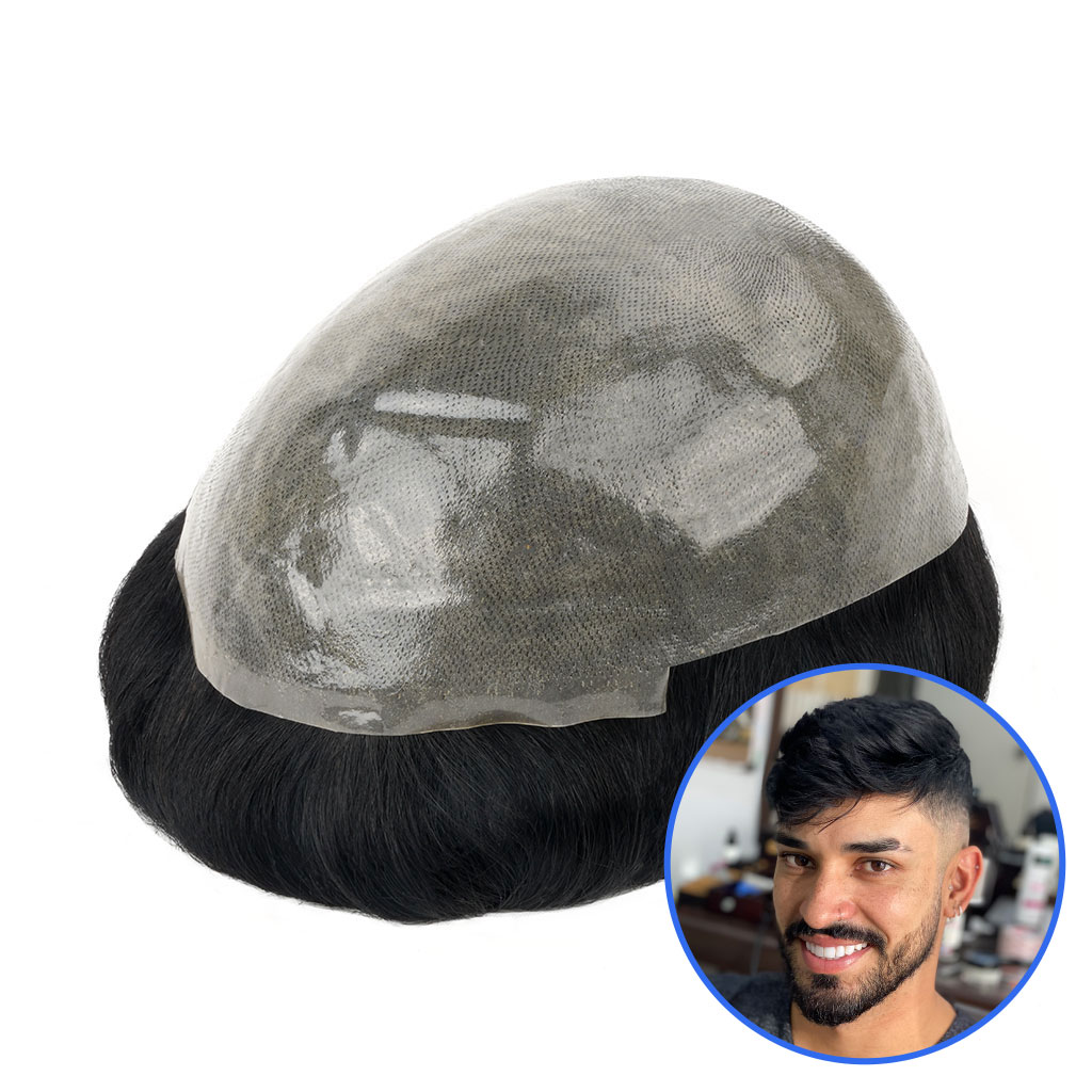 0.08mm Thin Skin Hair System V-looped Human Hair