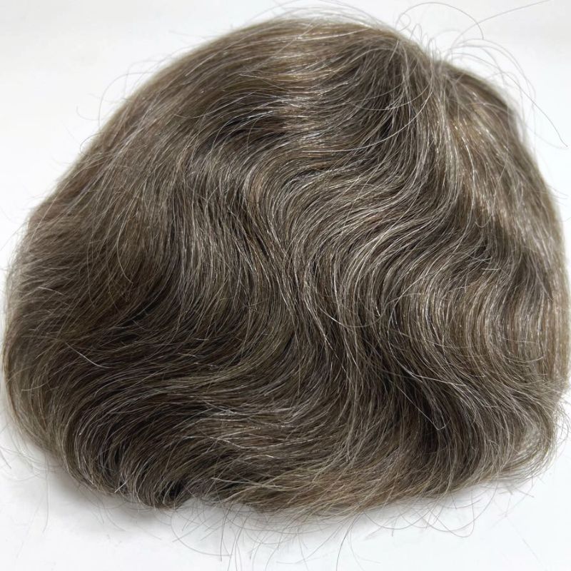Mono Hair System with Poly around and Human Grey Hair