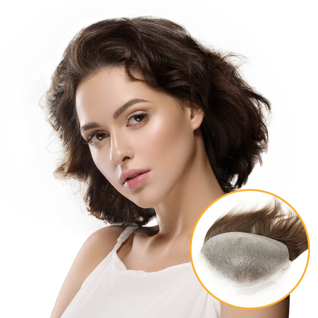 HS1VFRONTAL-7×4 Women's Frontal Hairpiece for  Larger Receding Hairline