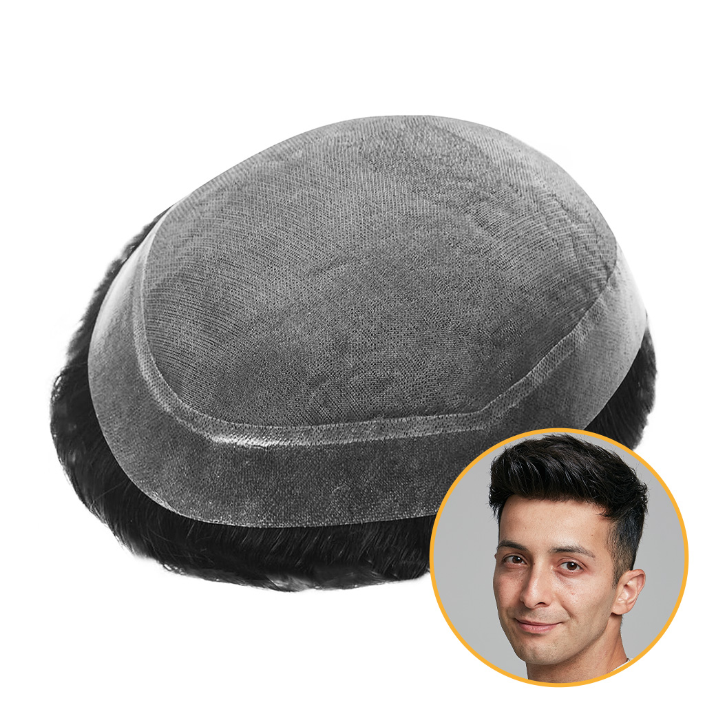 Mono-Top Toupee With PU Perimeter Ultra Durable
