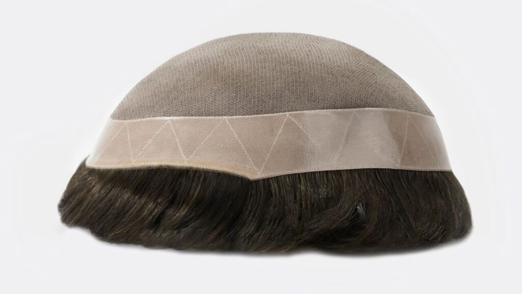 A monofilament toupee with PU perimeter